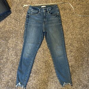 Sz 8/29 Good American Good Waist Crop Blue Jeans